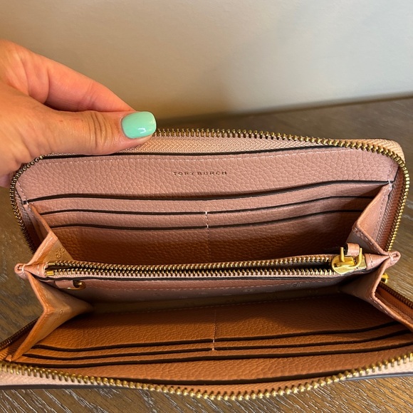 Tory Burch Britten ZIP Continental Leather Wallet mauve - Picture 2 of 8
